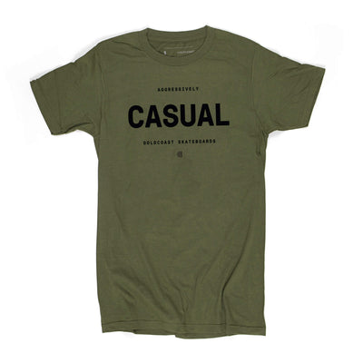 AGGRESSIVELY CASUAL T-SHIRT - Gold Coast Skateboards